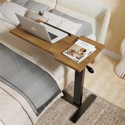 Premium height Adjustable Overbed Bedside Table With Wheels Solid Tilt Tray Table - Image 3
