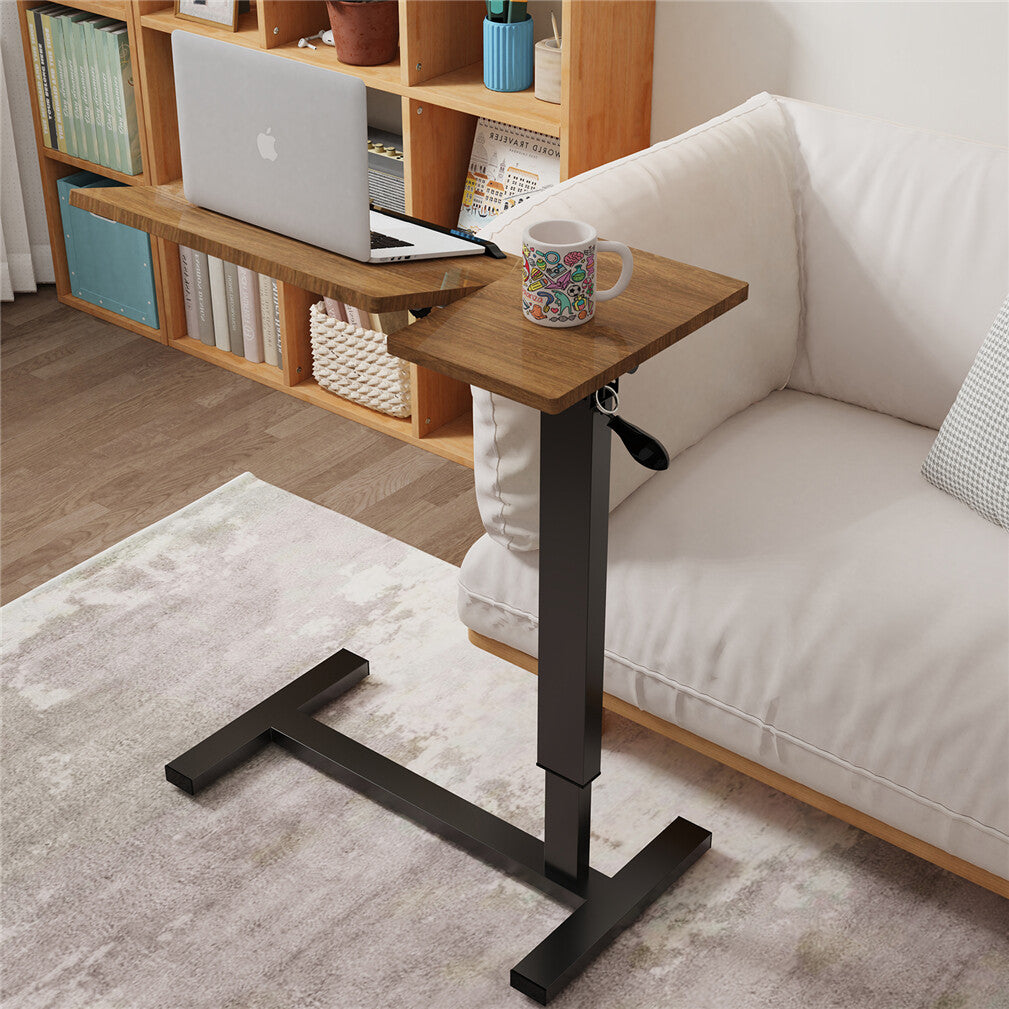 Premium height Adjustable Overbed Bedside Table With Wheels Solid Tilt Tray Table - Image 5