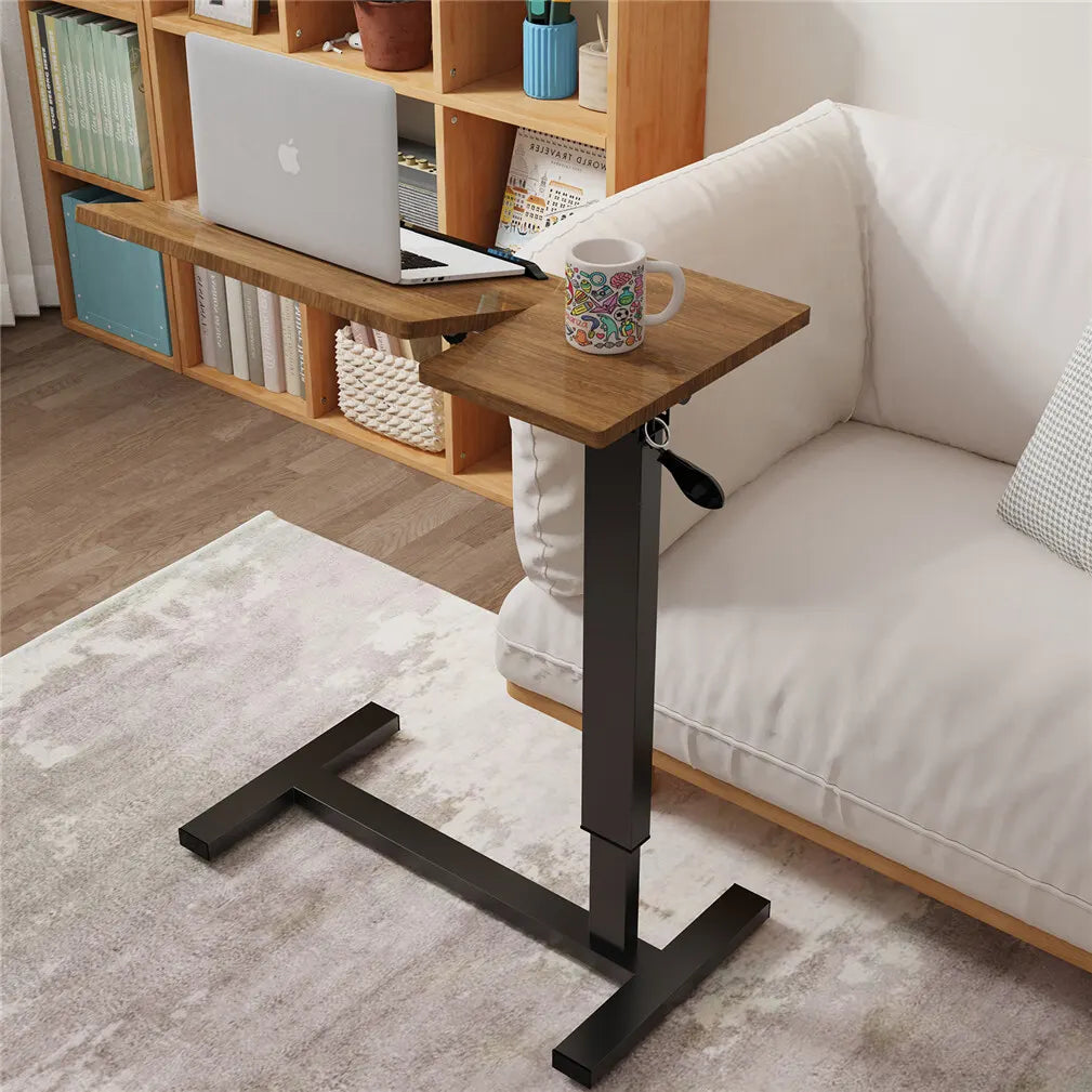 Premium height Adjustable Overbed Bedside Table With Wheels Solid Tilt Tray Table - Image 5