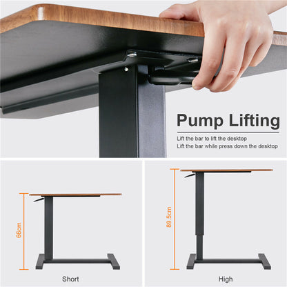 Non Tilt Top Overbed Bedside Table with Auto-Touch Adjustable Height Wheels - Image 4