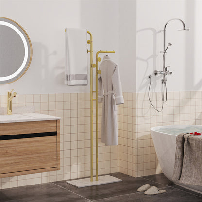 Double Pole Metal Coat Rack with Marble Base - Free Standing Clothes and Hat Stand AU - Image 6