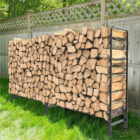 233cm Extra Long Heavy Duty Firewood Log Rack Metal Storage Holder Garden Indoor - Image 4
