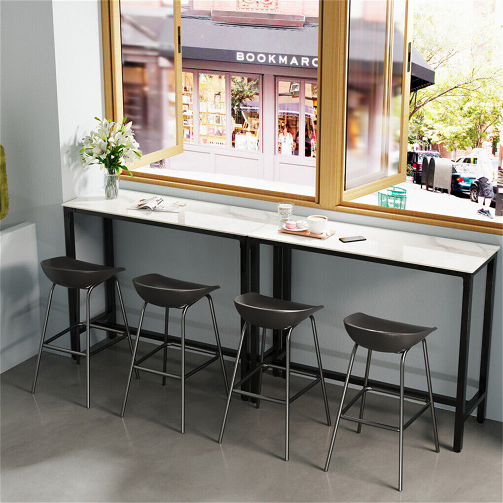 Xxl Marble Kitchen Bar Table Counter Breakfast Dining Table W/ Thicken Metal Leg - Image 5
