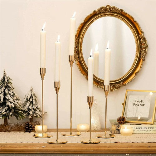 Set of 3 Decorative Candlestick Holder- Gold - Image 4