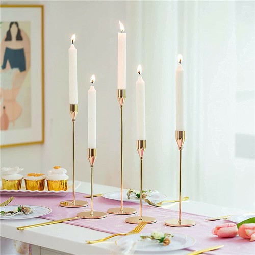 Set of 3 Decorative Candlestick Holder- Gold - Image 7