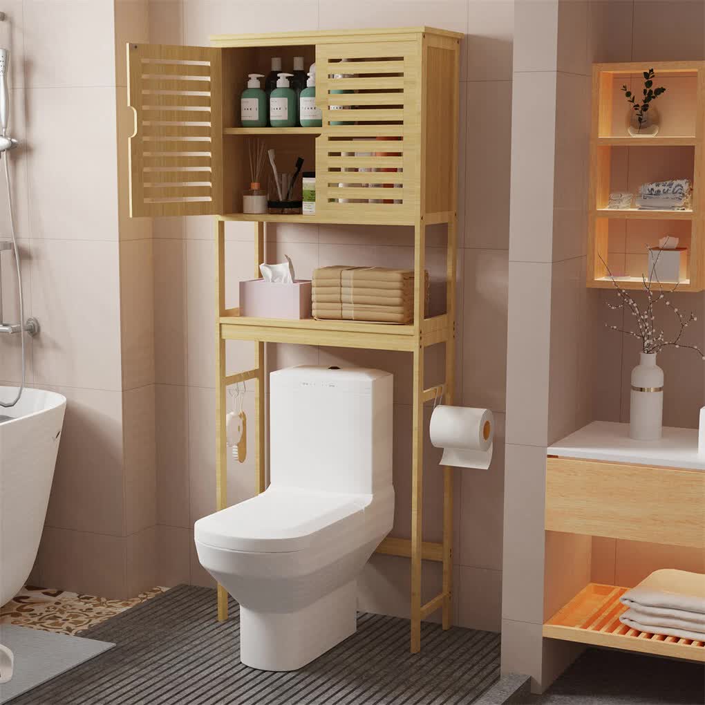 4-Tier Bamboo Bathroom Toilet Storage Rack - Image 2