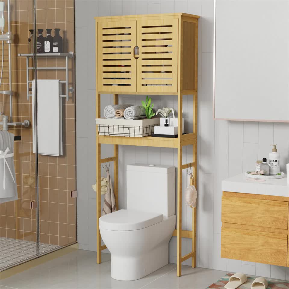 4-Tier Bamboo Bathroom Toilet Storage Rack - Image 3
