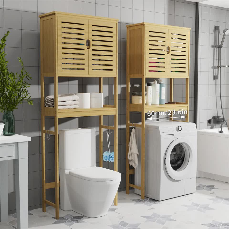 4-Tier Bamboo Bathroom Toilet Storage Rack - Image 4