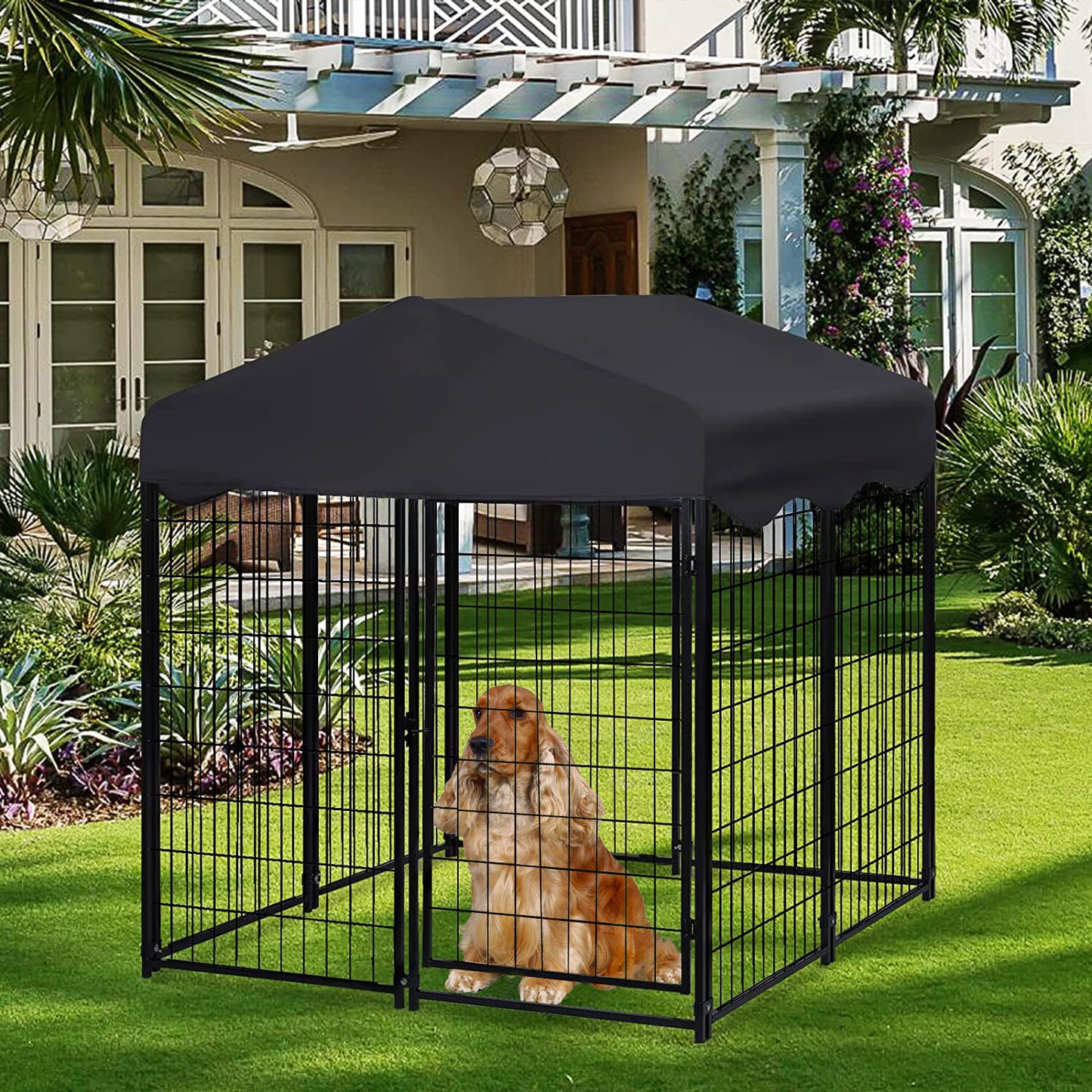 Dog Playpen House Heavy Duty Large Outdoor Dog Kennel Anti-rust Metal Pet Crate - Image 2