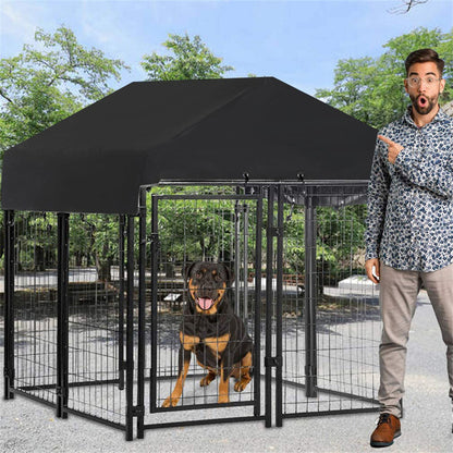 Dog Playpen House Heavy Duty Large Outdoor Dog Kennel Anti-rust Metal Pet Crate - Image 4