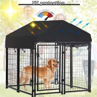 Dog Playpen House Heavy Duty Large Outdoor Dog Kennel Anti-rust Metal Pet Crate - Image 5