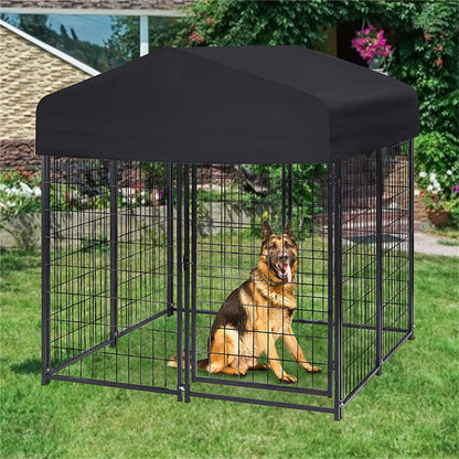 Dog Playpen House Heavy Duty Large Outdoor Dog Kennel Anti-rust Metal Pet Crate - Image 6