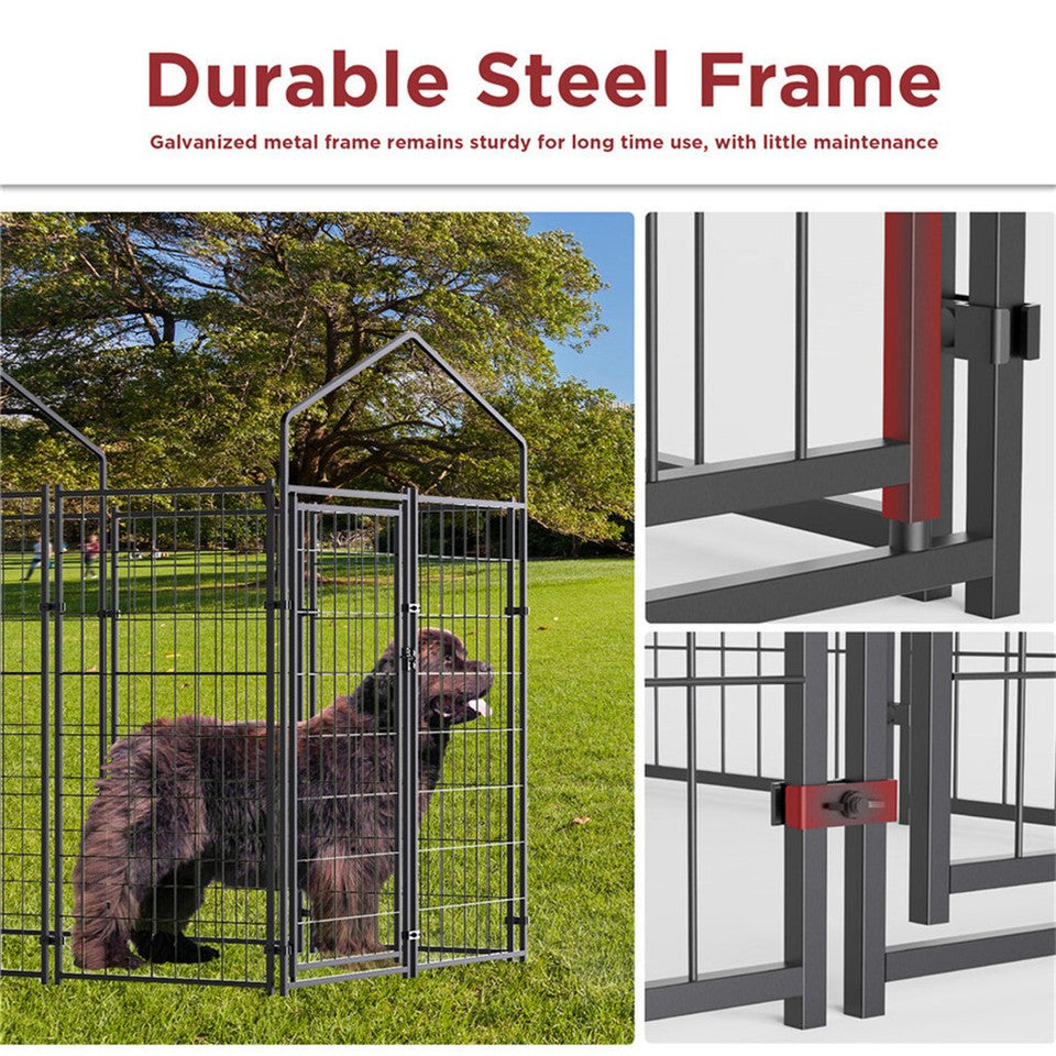 Dog Playpen House Heavy Duty Large Outdoor Dog Kennel Anti-rust Metal Pet Crate - Image 7