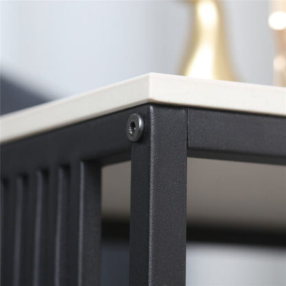 Luxury square side table marble stone-Black frame - Image 8