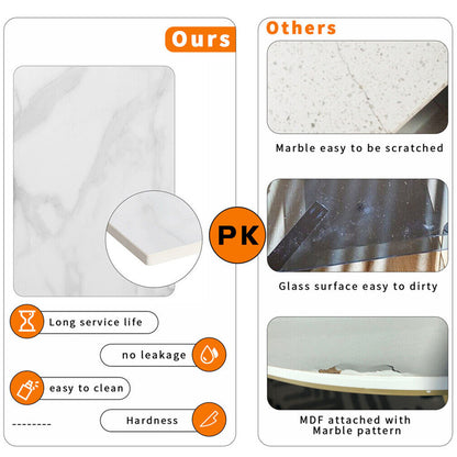 Luxury square side table marble stone-Black frame - Image 9