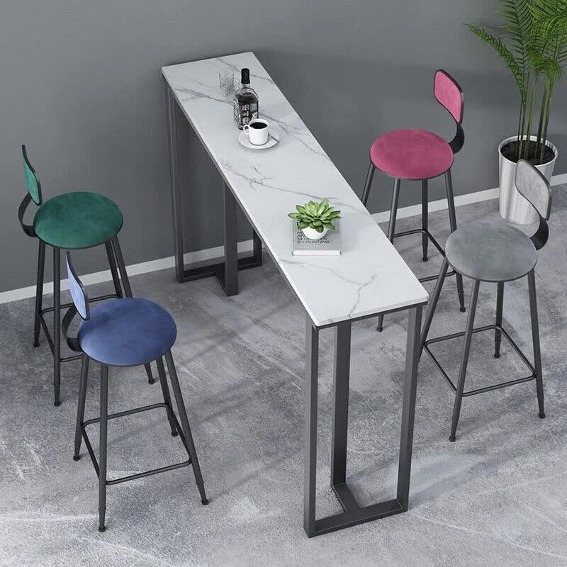 Modern Heavy Real Stone Console Table Hallway Entryway Table Metal Narrow Desk - Image 3