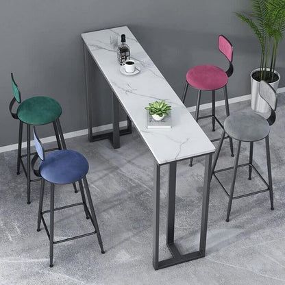 Modern Heavy Real Stone Console Table Hallway Entryway Table Metal Narrow Desk - Image 3