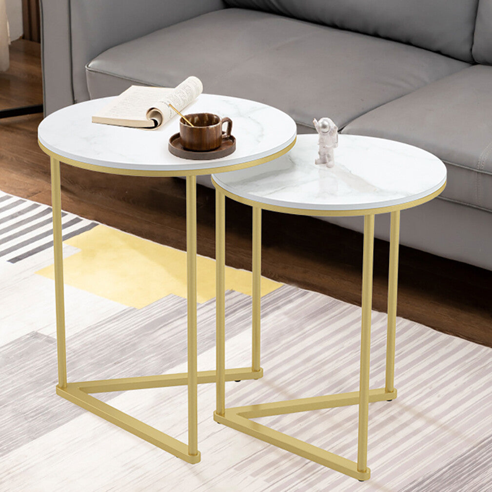 Set of 2 Sintered Stone Nesting End Tables - Image 2