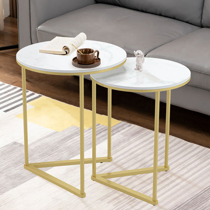Set of 2 Sintered Stone Nesting End Tables - Image 2