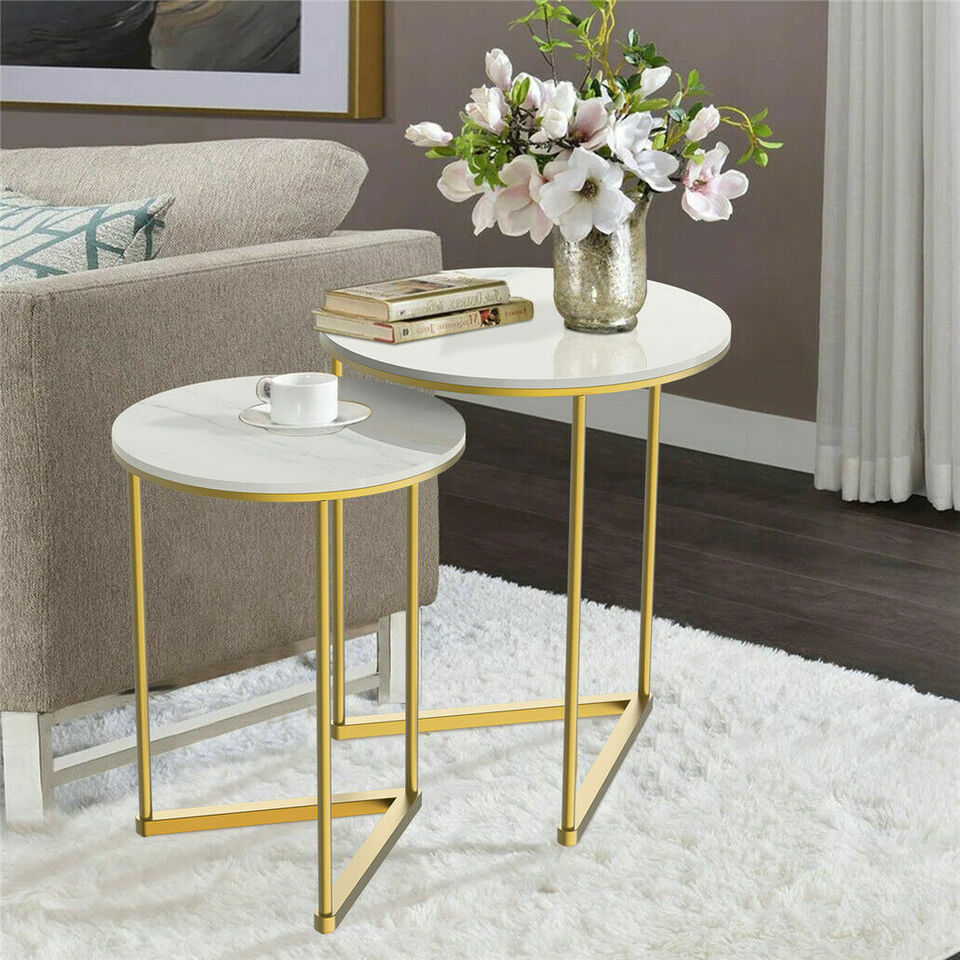 Set of 2 Sintered Stone Nesting End Tables - Image 3
