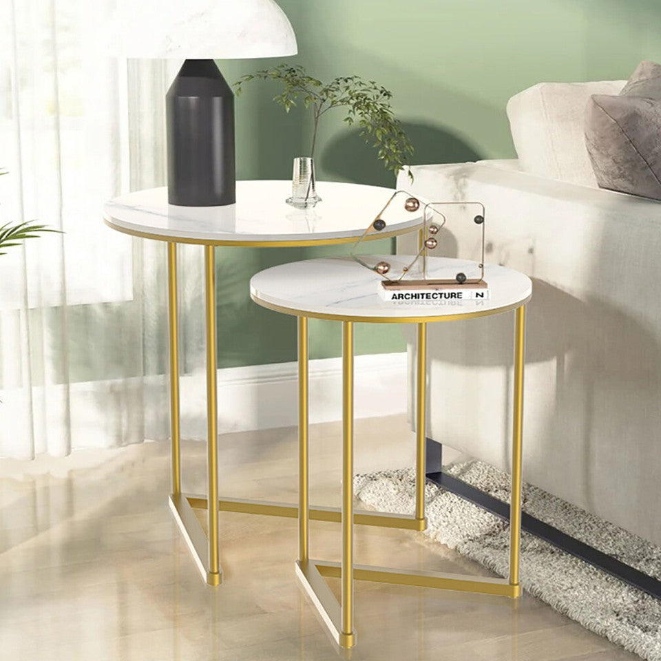 Set of 2 Sintered Stone Nesting End Tables - Image 4