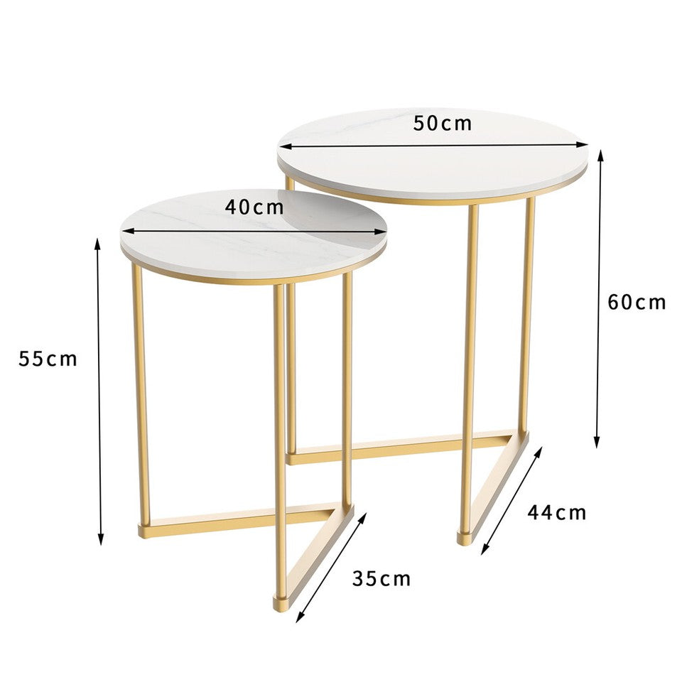 Set of 2 Sintered Stone Nesting End Tables - Image 5