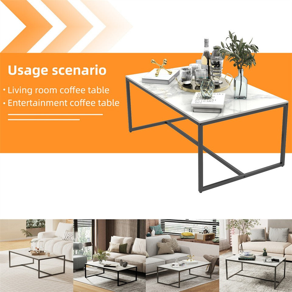 Elegant Heavy Duty Stone Coffee & Side Table - Image 5