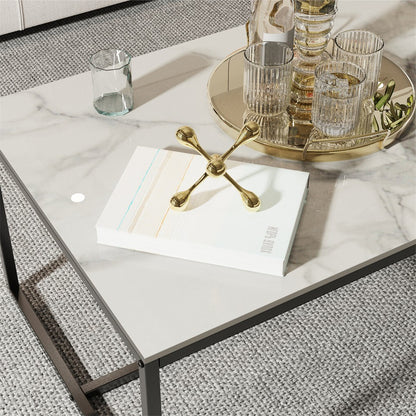 Elegant Heavy Duty Stone Coffee & Side Table - Image 9
