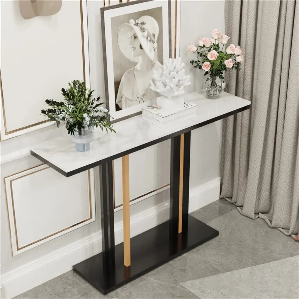 Heavy Duty Marble Entry Console Table Extra Large Sofa Table Accent Furniture - Image 3