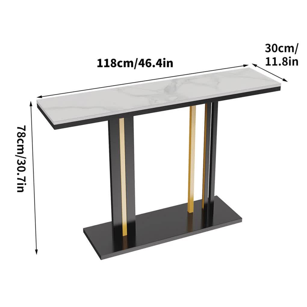 Heavy Duty Marble Entry Console Table Extra Large Sofa Table Accent Furniture - Image 5