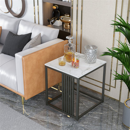 Premium Natural Marble Texture Side End Table Coffee Table Large Bedside Table - Image 6