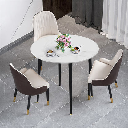 High-End Marble Round Kitchen Dining Table Sintered Stone Restaurant Table 80 x 80 cm - Image 2
