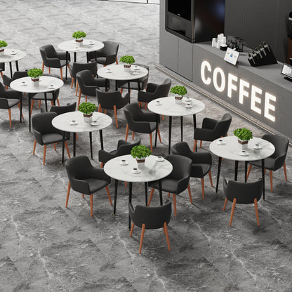 High-End Marble Round Kitchen Dining Table Sintered Stone Restaurant Table 80 x 80 cm - Image 5