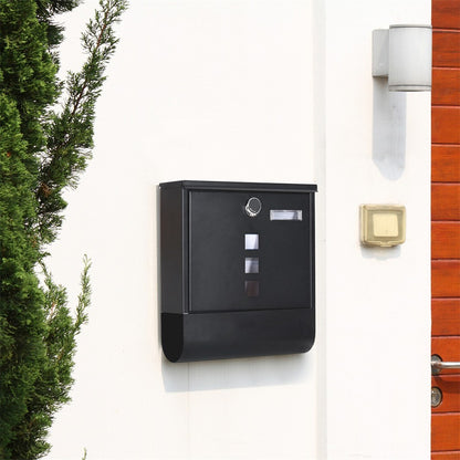 Lockable Mailbox Wall Mounted Mail Letter Post Box with Newspaper Holder Rack - Image 8
