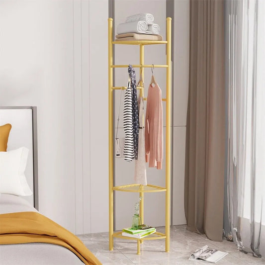 Fin Heavy Duty Clothes Stand Space-Saving Corner Coat Hat Shoes Rack Bedroom - Image 3
