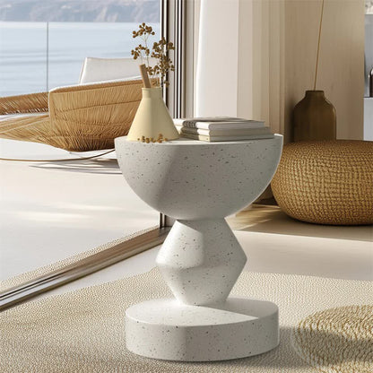 Stylish Lightweight Concrete Sofa Side Table Cement Bedside Table Outdoor Patio - Image 3
