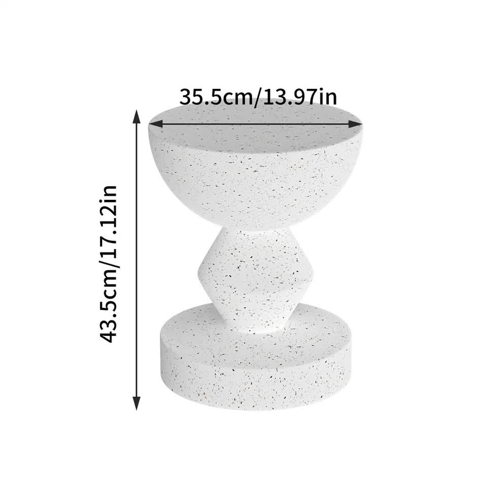 Stylish Lightweight Concrete Sofa Side Table Cement Bedside Table Outdoor Patio - Image 5
