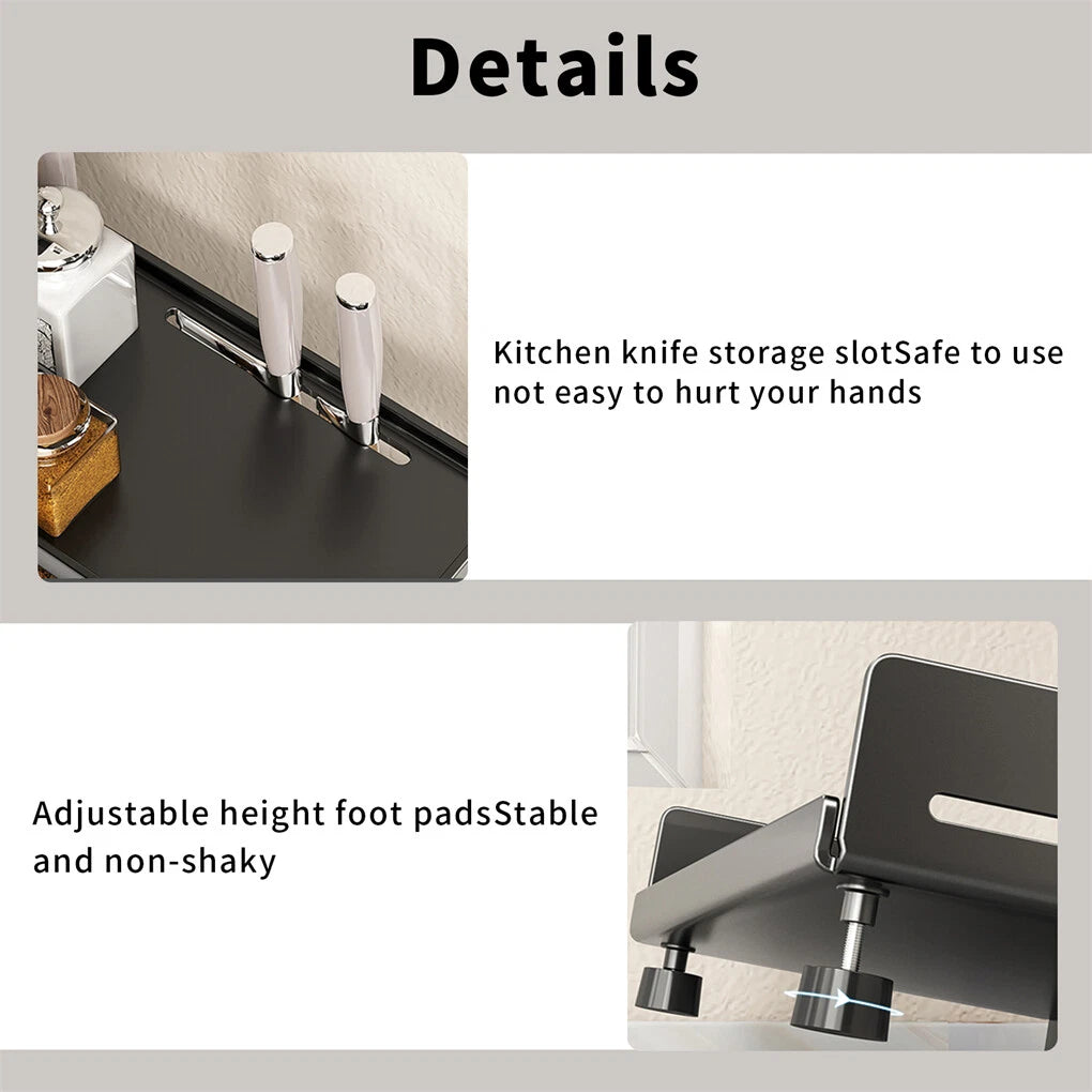 3-Tier Large Kitchen Spice Rack Anti-Rust Organizer Shelf, Height Adjustable Storage Rack AU - Image 4