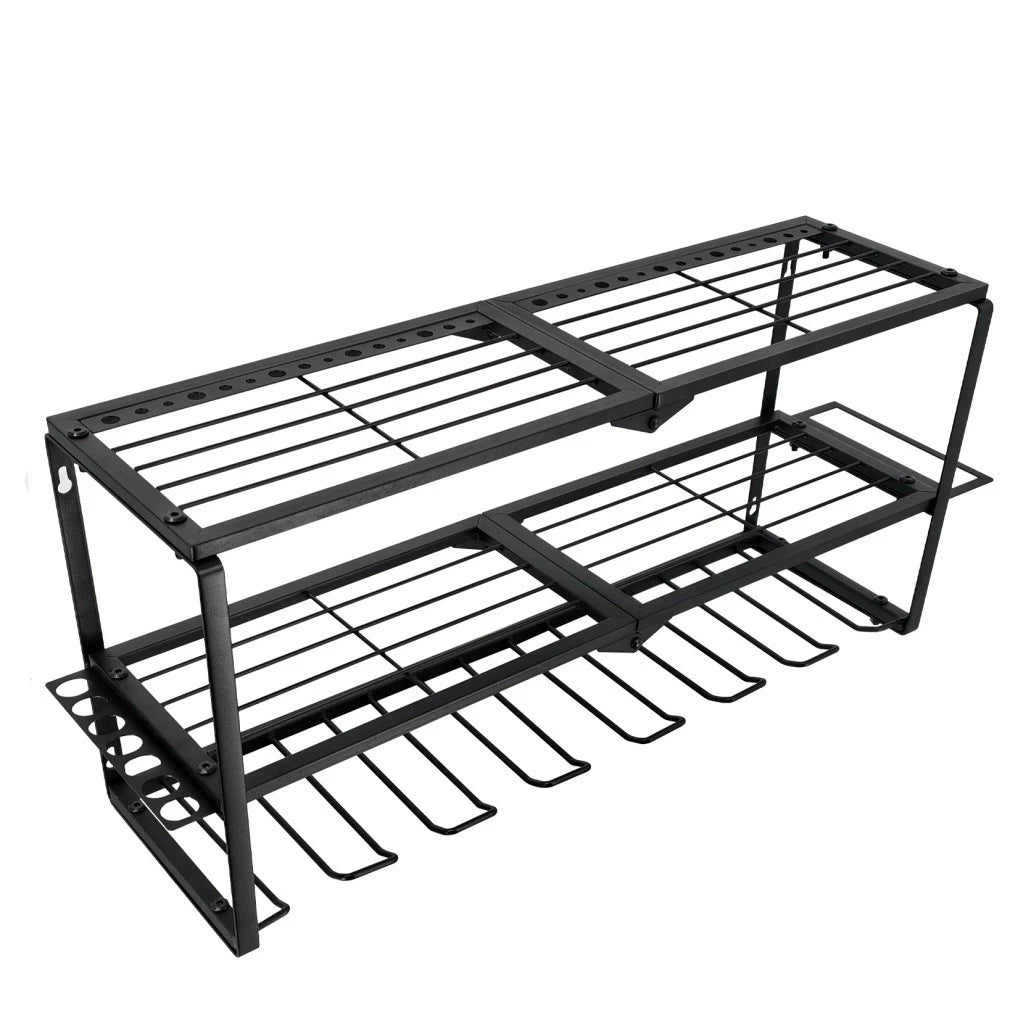 P&P Heavy Duty Power Tool Organizer with 7 Drill Holders Wall Mounted Garage Storage Rack for Tools & Utility - Image 2
