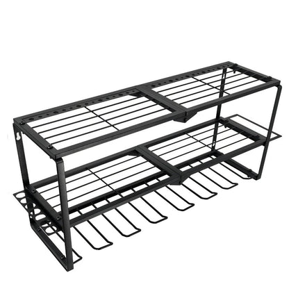 P&P Heavy Duty Power Tool Organizer with 7 Drill Holders Wall Mounted Garage Storage Rack for Tools & Utility - Image 2
