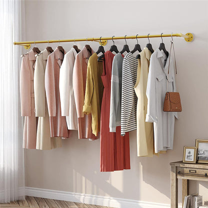 Vintage Gold Wall-Mounted Clothes Rack – Strong Metal Garment Hanging Rail - Image 3