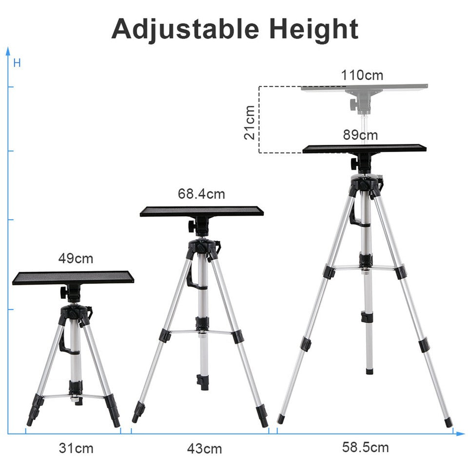 Universal Projector Tripod Laptop Floor Stand DJ Equipment Holder with Plate - Image 4