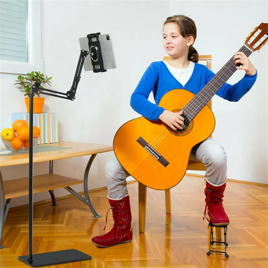 360 Tablet Floor Stand Adjustable 5-12.9 Inch Overhead Phone Desktop Holder - Image 3