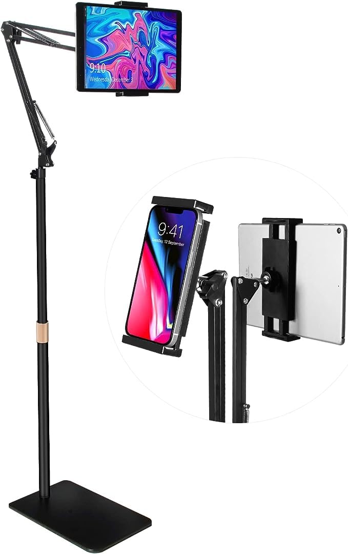 360 Tablet Floor Stand Adjustable 5-12.9 Inch Overhead Phone Desktop Holder - Image 7