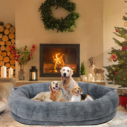 Xxxl Human-Sized Dog Bed Washable Orthopedic Pet Bed Bean Bag With Soft Blanket - Image 4