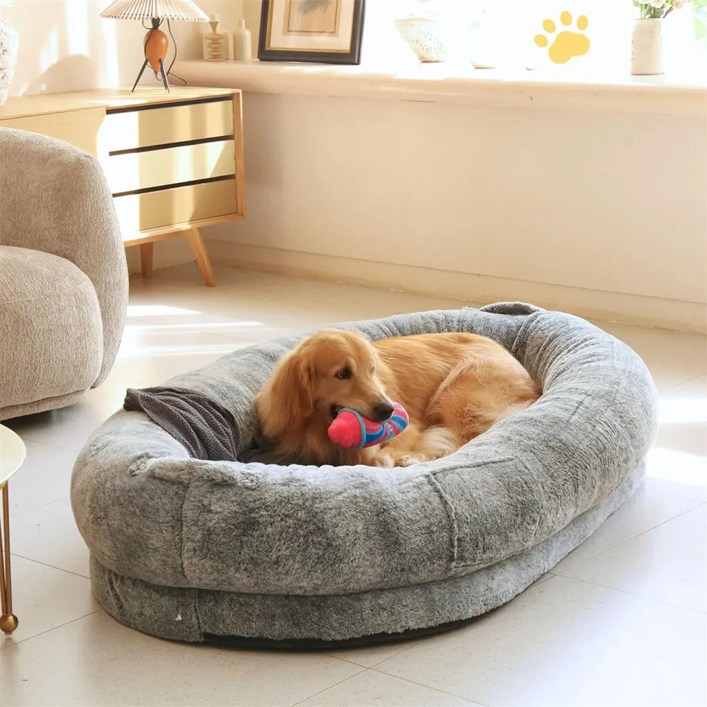 Xxxl Human-Sized Dog Bed Washable Orthopedic Pet Bed Bean Bag With Soft Blanket - Image 5