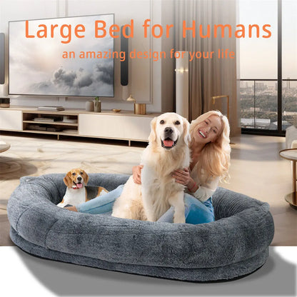 Xxxl Human-Sized Dog Bed Washable Orthopedic Pet Bed Bean Bag With Soft Blanket - Image 7