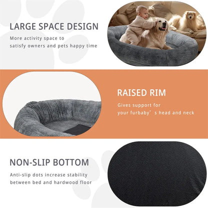 Xxxl Human-Sized Dog Bed Washable Orthopedic Pet Bed Bean Bag With Soft Blanket - Image 9