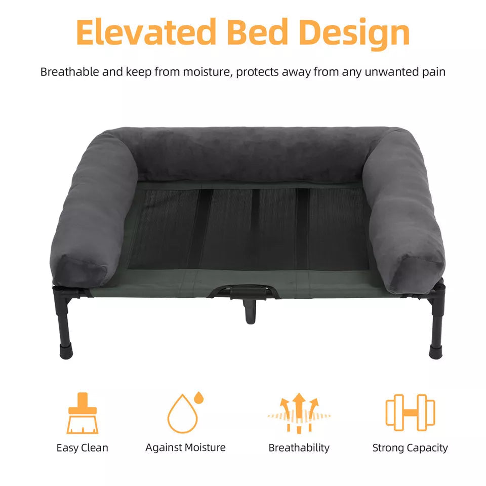 P&P Pet Cot with Bolster Support and Breathable Mesh Design for Dogs to Lounge(XL) - Image 3