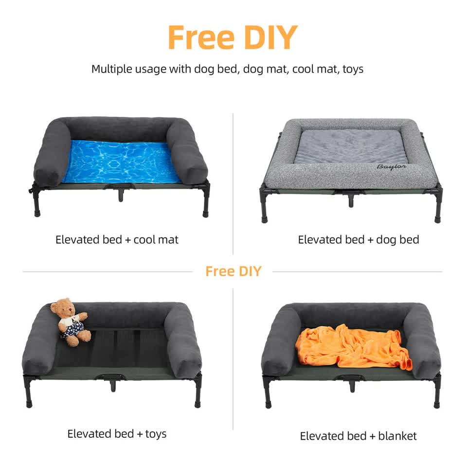P&P Pet Cot with Bolster Support and Breathable Mesh Design for Dogs to Lounge(XL) - Image 7